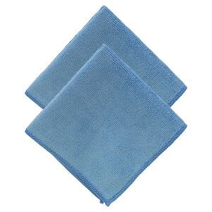 Microfiber Cleaning Cloth 11 x 11 inch Square in Blue, 2 Pack
